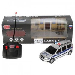 Машина р/у LADA LARGUS ПОЛИЦИЯ 18 см, свет, серебр, кор. Технопарк в кор.2*24шт