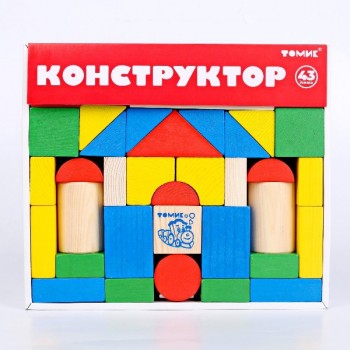 Конструктор «Цветной» 43 элемента из дерева