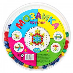 Мозаика круглая. Д9/4цв/140элементов+поле. 633-101A-112A. (str)																										