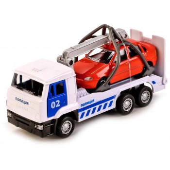 Машина металл KAMAZ ЭВАКУАТОР, 12 см, дв., инерц.+ машинка								