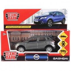 Машина металл NISSAN QASHQAI длина 12 см, двери, багаж, инерц, серый, кор. Технопарк в кор.2*36шт