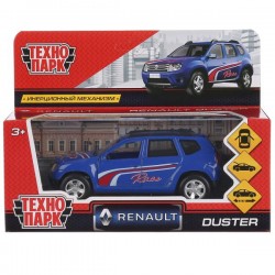 МАШИНА "ТЕХНОПАРК" МЕТАЛЛ. ИНЕРЦ. RENAULT DUSTER 12СМ, ОТКРЫВ. ДВЕРИ И БАГАЖНИК В КОР. в кор.2*36шт
