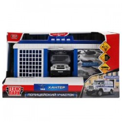 Игрушка пластик свет-звук ПОЛИЦЕЙСКИЙ УЧАСТОК 22 см, ворота, UAZ HUNTER,кор. Технопарк в кор.2*18шт