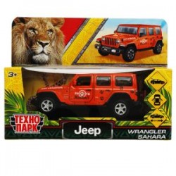 Машина металл JEEP WRANGLER SAHARA САФАРИ 12 см, двери, багаж, инерц, кор. Технопарк в кор.2*36шт