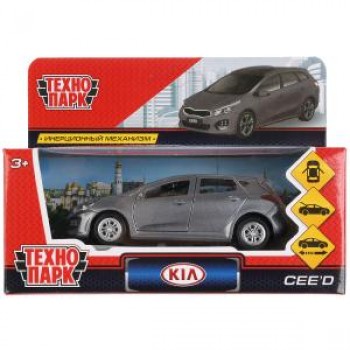 Машина металл KIA CEED, длина 12 см, откр дв, багаж, инерц, серый, в кор. Технопарк в кор.2*36шт	