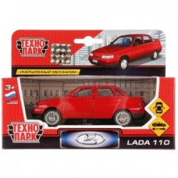 Машина металл LADA 110 12 см, двери, инерц., кор. Технопарк в кор.2*24шт