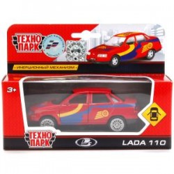 Машина металл LADA 110 СПОРТ, 12 см, двери, инерц., кор. Технопарк в кор.2*24шт	