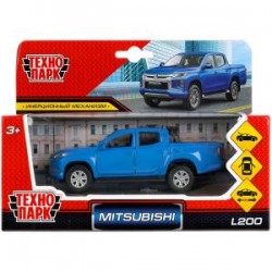 Машина металл MITSUBISHI L200 13 см, двери, багаж, инерц, синий, кор. Технопарк в кор.2*36шт
