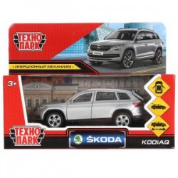 Машина металл SKODA KODIAQ МАТОВЫЙ 12 см, двери, багаж, инер, серый, кор. Технопарк в кор.2*36шт																											
