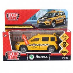 Машина металл свет-звук SKODA YETI ТАКСИ 12 cm, двери, багаж, инерц, в кор. Технопарк в кор.2*36шт	