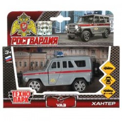 Машина металл UAZ HUNTER РОСГВАРДИЯ, 11,5 см, дв., баг., инерц., кор. Технопарк в кор.2*24шт	
