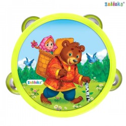 Музыкальная игрушка бубен «Машенька и медведь!»															